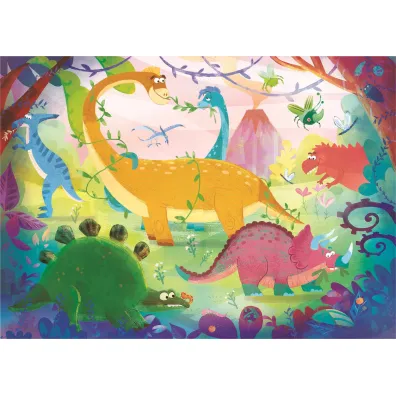 Puzzle 2x20 el. SuperColor. �mieszne dinozaury Clementoni