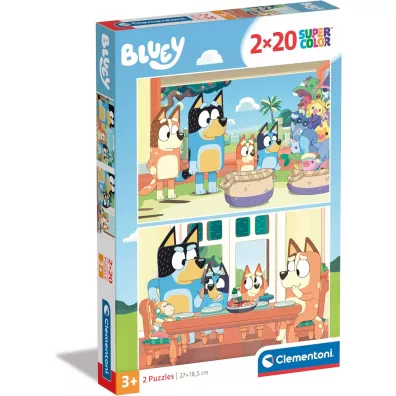 Puzzle 2x20 Super Kolor Bluey Clementoni