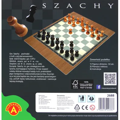 Gra Szachy drewniane  ALEXANDER 2688