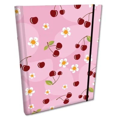 EV-Corp Notes B6 z gumk� Soft Touch Wisienki W R�u kratka 96 kartek