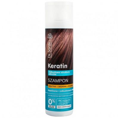 Dr. Sante Keratin Shampoo szampon odbudowujcy struktury wosw matowych i amliwych Keratyna Arginina i Kolagen 250 ml