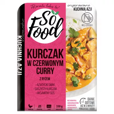 So Food Kurczak w czerwonym curry z ryem 330 g