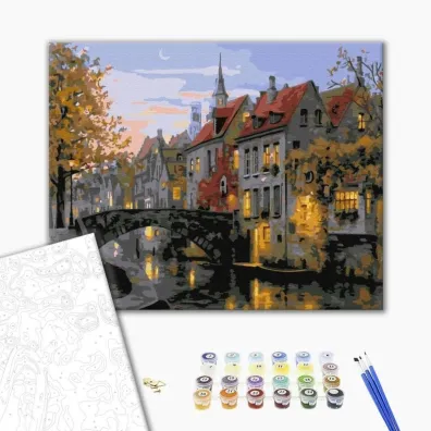 Brushme Malowanie po numerach - Zmierzch w mie�cie 40x50cm