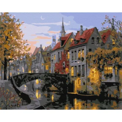 Brushme Malowanie po numerach - Zmierzch w mie�cie 40x50cm