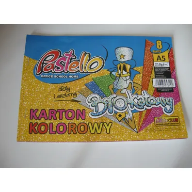 Alfa Pastello Karton brokatowy A5 210g (8 kolor�w) Pastello