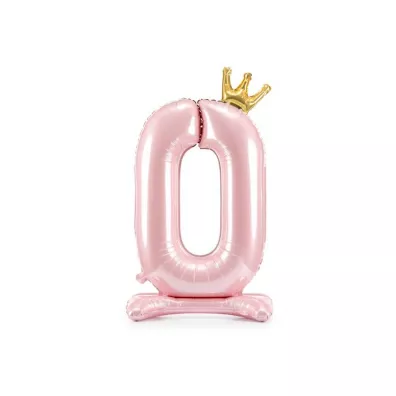 PartyDeco Stoj�cy balon foliowy 0 jasny r� 84cm