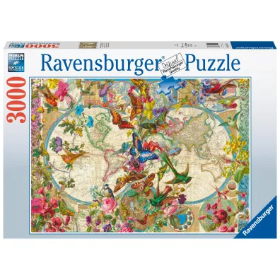 Puzzle 3000 el. Flora i Fauna. Mapa �wiata 171170 Ravensburger