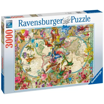 Puzzle 3000 el. Flora i Fauna. Mapa �wiata 171170 Ravensburger