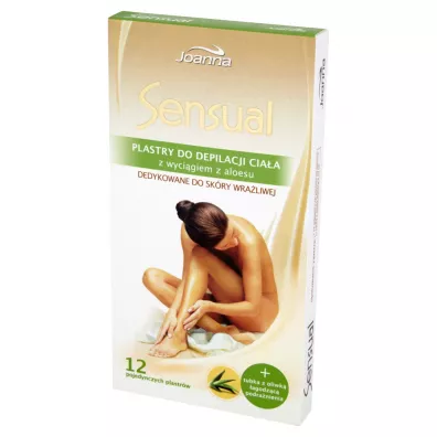 Joanna Sensual plastry do depilacji cia�a Aloes 12szt + oliwka �agodz�ca podra�nienia 10ml 12 szt.