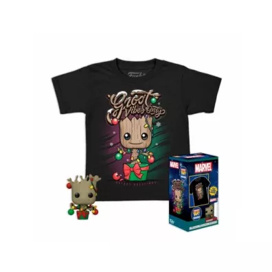 Funko Pocket POP!&Tee: Koszulka i figurka: Holiday Groot - Dziecica -S
