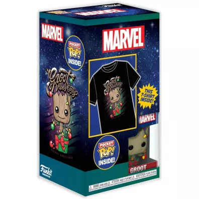 Funko Pocket POP!&Tee: Koszulka i figurka: Holiday Groot - Dziecica -S