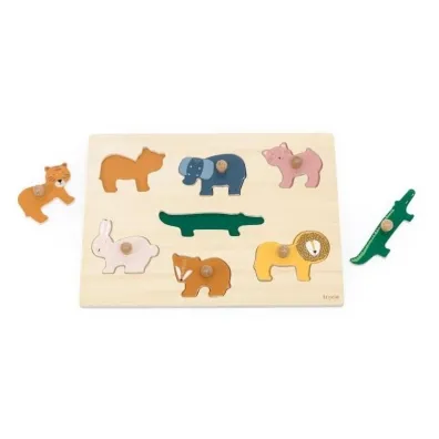 Puzzle drewniane ze zwierz�tami 7el Trixie Baby