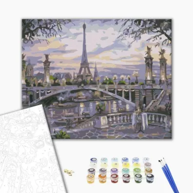 Brushme Malowanie po numerach - Mg�a w Pary�u 40x50cm