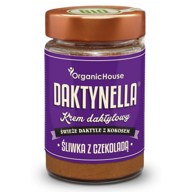 Organic House Krem kokosowo - daktylowy liwka z czekolad bezglutenowy 190 g Bio