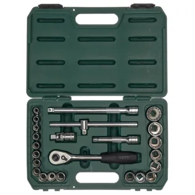 SATA Zestaw 24 kluczy nasadowych i nasadek 12 k�tnych metrycznych 1/2" S09060