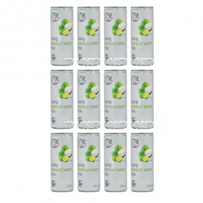 Quality Food Woda kokosowa z sokiem z limonki Zgrzewka 12 x 320 ml