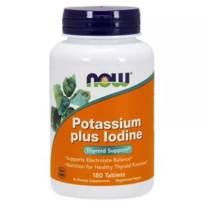Now Foods Potassium Plus Iodine - Potas + Jod Suplement diety 180 tab.