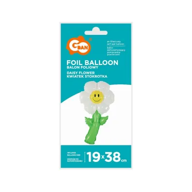 Godan BALON FOL KWIATEK 19X38 BIA/ZIE GO PBH