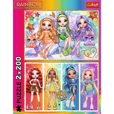 Puzzle 2x200 el. T�czowe lalki Trefl