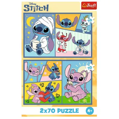 Puzzle 2x70 el. Ze Stitchem nie ma nudy Trefl