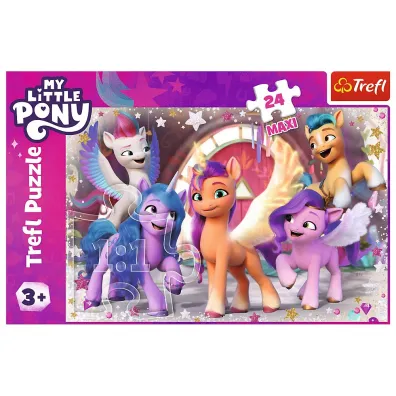 Puzzle maxi 24 el. Weso�y dzie� kucyk�w Trefl