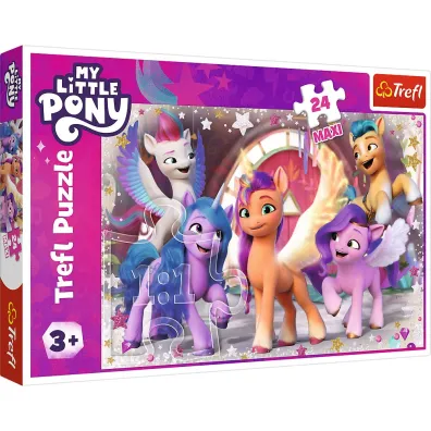 Puzzle maxi 24 el. Weso�y dzie� kucyk�w Trefl