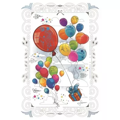 DaVinci Karnet + koperta Prezent i balony 12x18cm