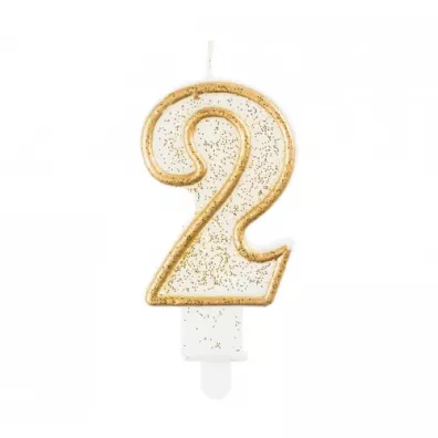 Godan wieczka cyferka 2, zoty kontur 9cm