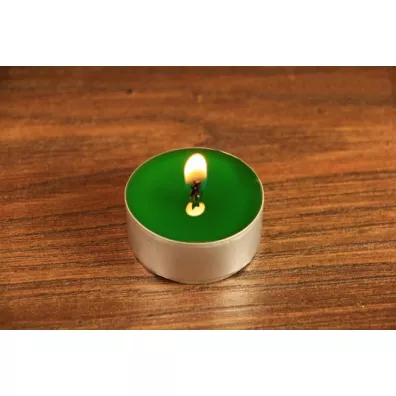 wieca tealight z wosku pszczelego - zielona