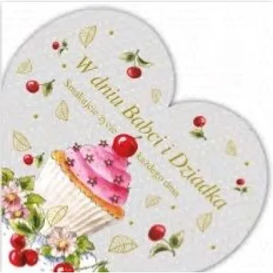 Pol-Mak Torebki Karnet okazyjny z kopert� Dzie� Babci i Dziadka 15x15 cm 1 szt.