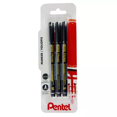 Pentel Foliopis 3 sztuki NFS410+NF450+NM470-A-3B