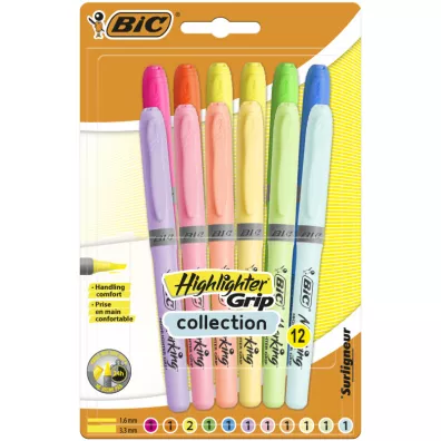 Bic Zakre�lacz Highlighter Grip Pastel 12 szt.
