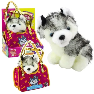 Piesek Husky w torebce pluszowy LeanToys