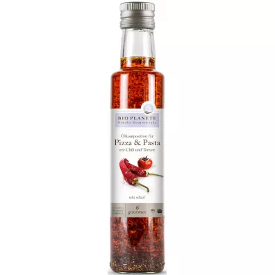Bio Planete Olej do pizzy i makaronu o smaku chili i pomidora 250 ml Bio