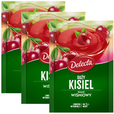 Delecta Kisiel smak winiowy Zestaw 3 x 58 g