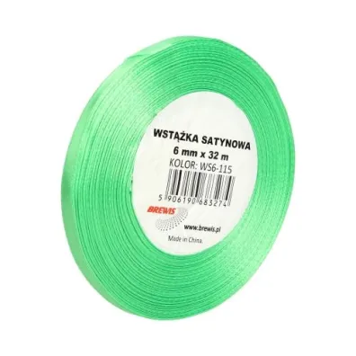 Wst��ka satynowa zielona 6mm x 32m