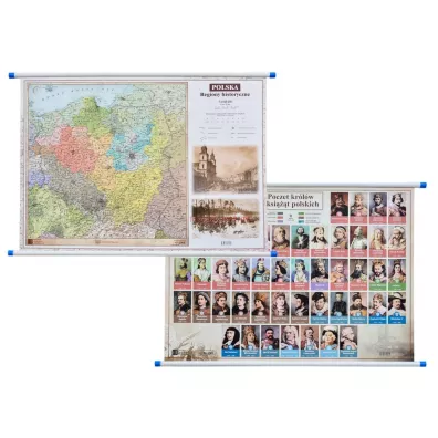 Mapa �cienna Polski A2 Regiony historyczne