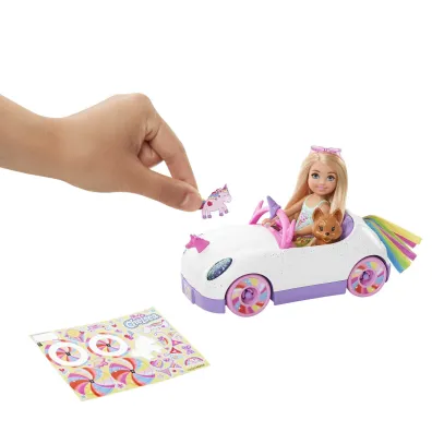 Barbie Chelsea Lalka + Autko T�czowy zestaw GXT41 Mattel