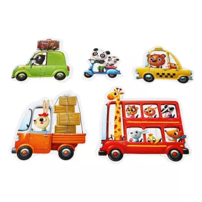 Puzzle drewniane Samochody 13784 Levenya