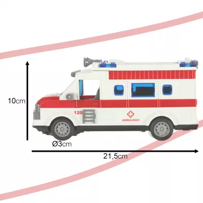 Ambulans karetka pogotowia dla dzieci zdalnie sterowana na pilota �wiat�a d�wi�k 1:30