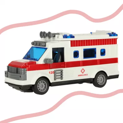 Ambulans karetka pogotowia dla dzieci zdalnie sterowana na pilota �wiat�a d�wi�k 1:30