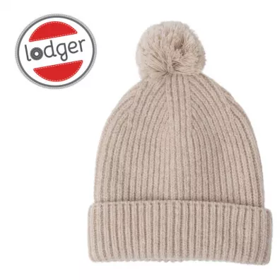 Lodger Czapeczka z weny merino 100% Beige 3-6 mies.