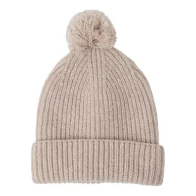 Lodger Czapeczka z weny merino 100% Beige 3-6 mies.