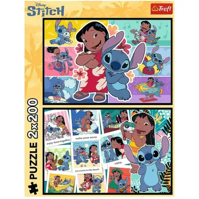Puzzle 2x200 el. Weso�e �ycie Stitcha Trefl