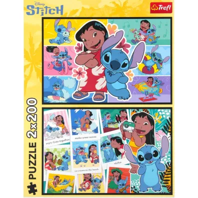 Puzzle 2x200 el. Weso�e �ycie Stitcha Trefl