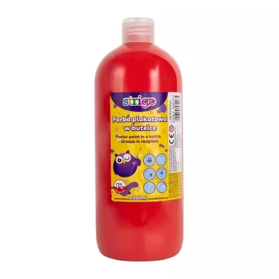 Strigo Farba plakatowa w butelce czerwona 1000 ml