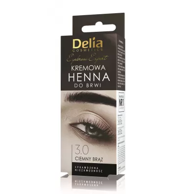 Delia Eyebrow Expert kremowa henna do brwi 3.0 Ciemny Br�z 15 ml