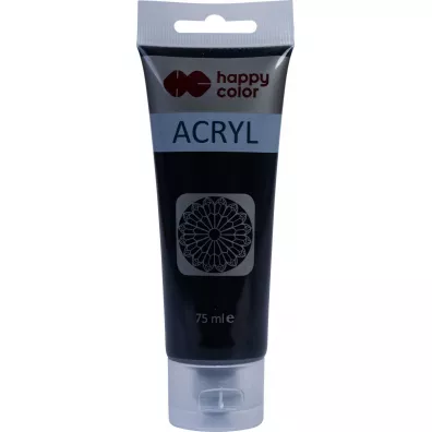 Happy Color Farba akrylowa, czarna 75ml