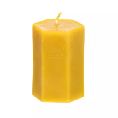Pasieka Rodzinna wieca z wosku pszczelego szeciokt 9 cm 240 g