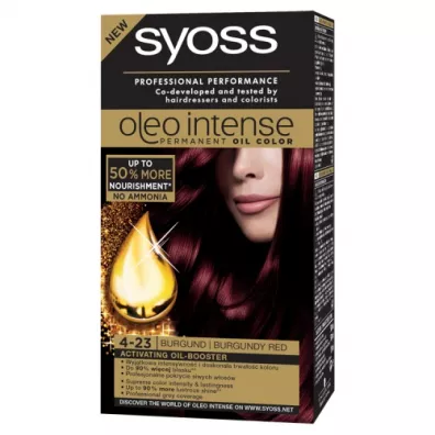 Syoss Oleo Intense farba do w�os�w trwale koloryzuj�ca z olejkami 4-23 Burgundowa Czerwie�